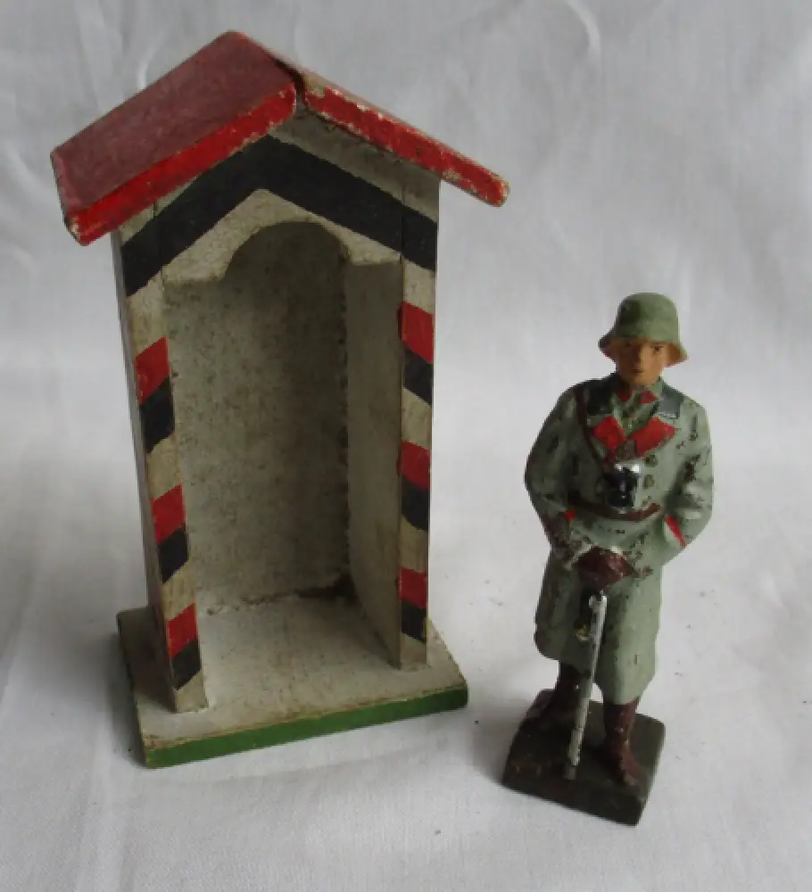 31 Lineol Elastolin Figuren 7,5cm Infanterie Schilderhaus Hundeführer (114774) 12