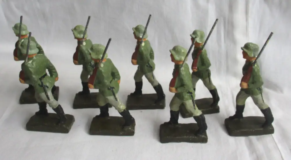 31 Lineol Elastolin Figuren 7,5cm Infanterie Schilderhaus Hundeführer (114774) 4