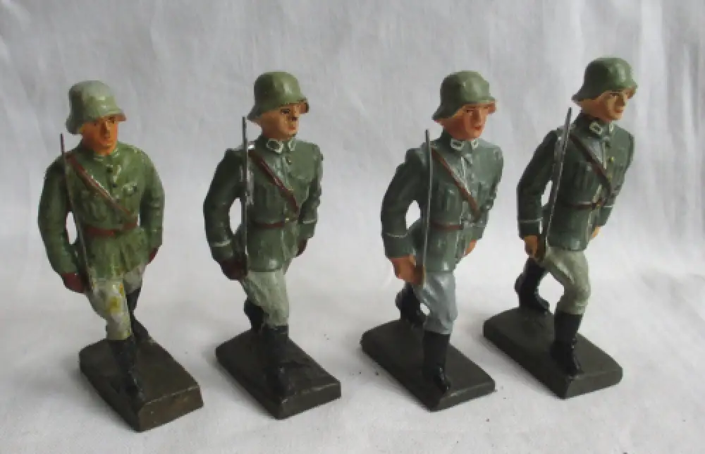 31 Lineol Elastolin Figuren 7,5cm Infanterie Schilderhaus Hundeführer (114774) 6