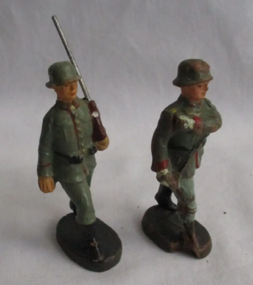 31 Lineol Elastolin Figuren 7,5cm Infanterie Schilderhaus Hundeführer (114774) 7