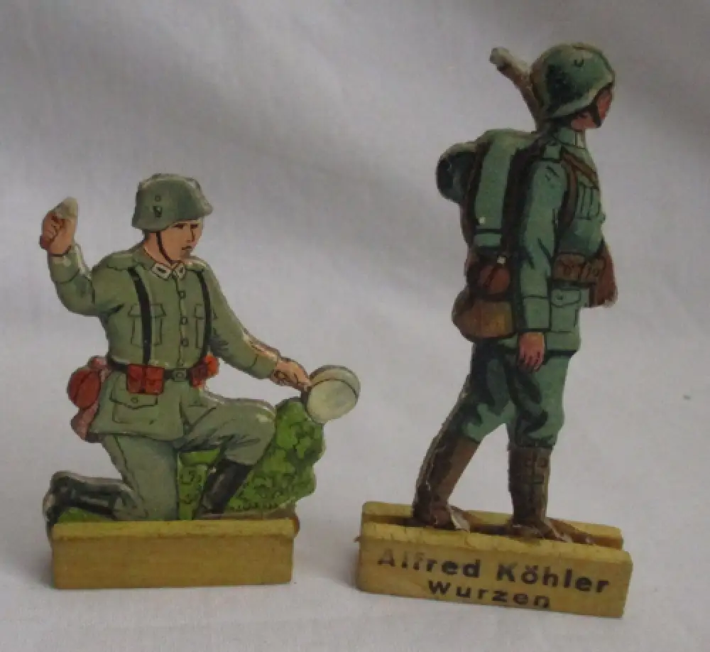 31 Lineol Elastolin Figuren 7,5cm Infanterie Schilderhaus Hundeführer (114774) 8