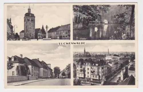 42563 Mehrbild Ak Luckenwalde Markt. Bahnhof. Elstal. Panorama 1940