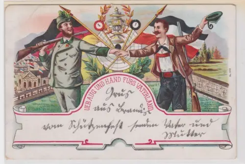 44418 Ak Lithografie Schützen "Ueb Aug und Hand fürs Vaterland" 1900
