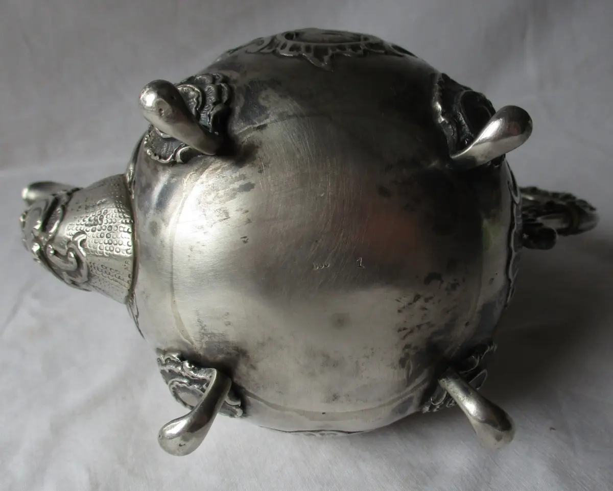 800er Silber Kaffee- und Teeservice Rokoko-Stil ca. 540g um 1900 (125420) 11
