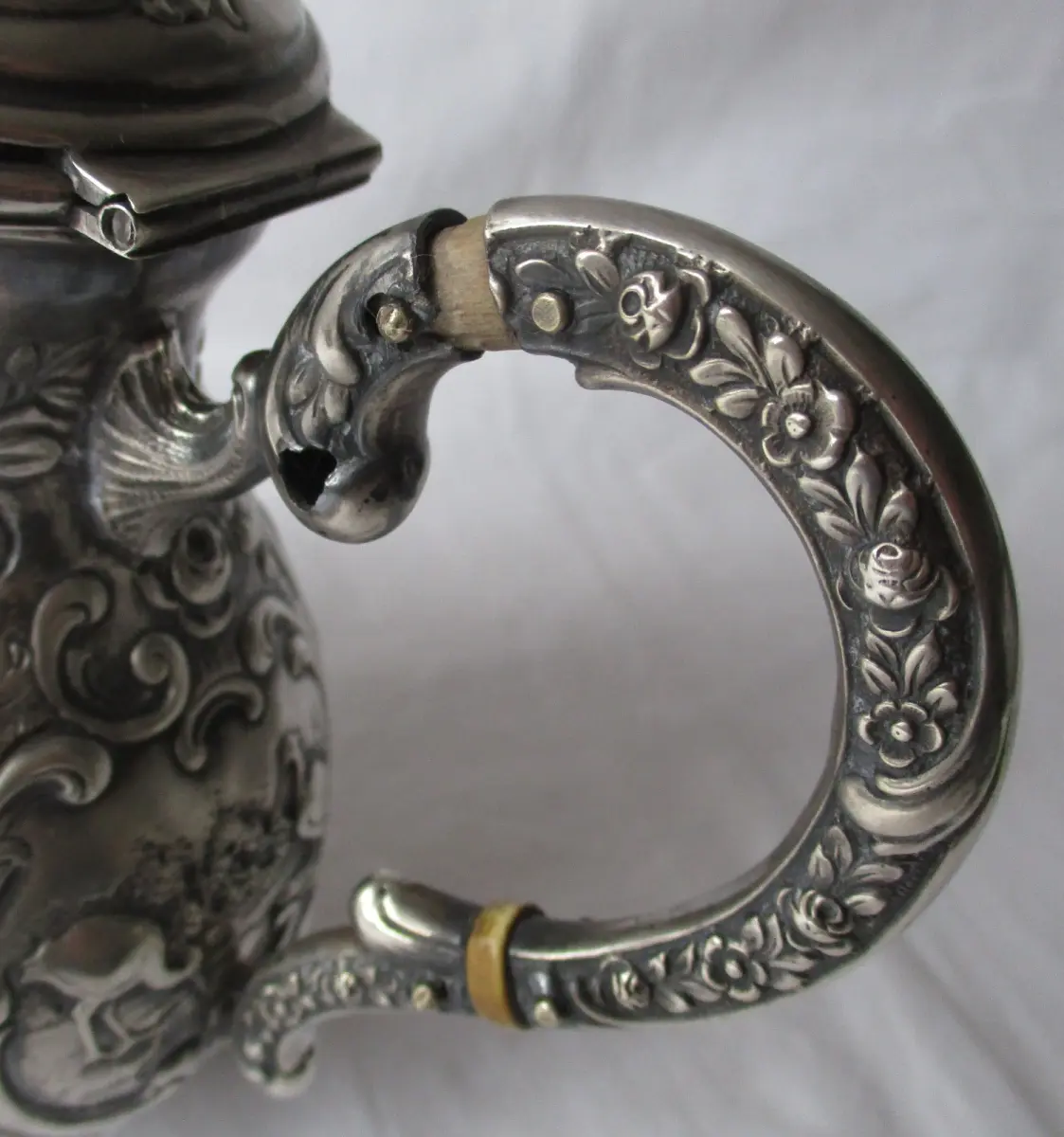 800er Silber Kaffee- und Teeservice Rokoko-Stil ca. 540g um 1900 (125420) 13