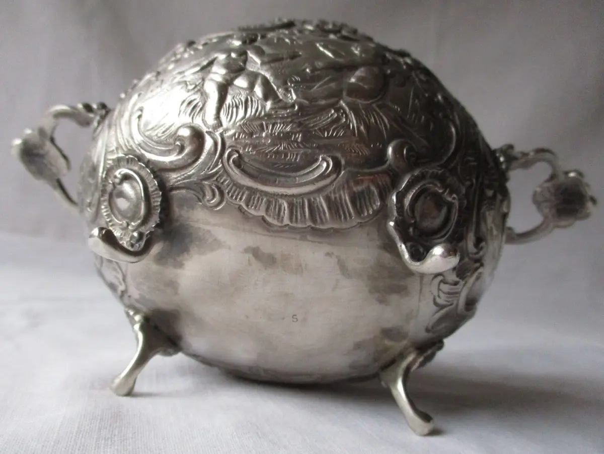 800er Silber Kaffee- und Teeservice Rokoko-Stil ca. 540g um 1900 (125420) 8