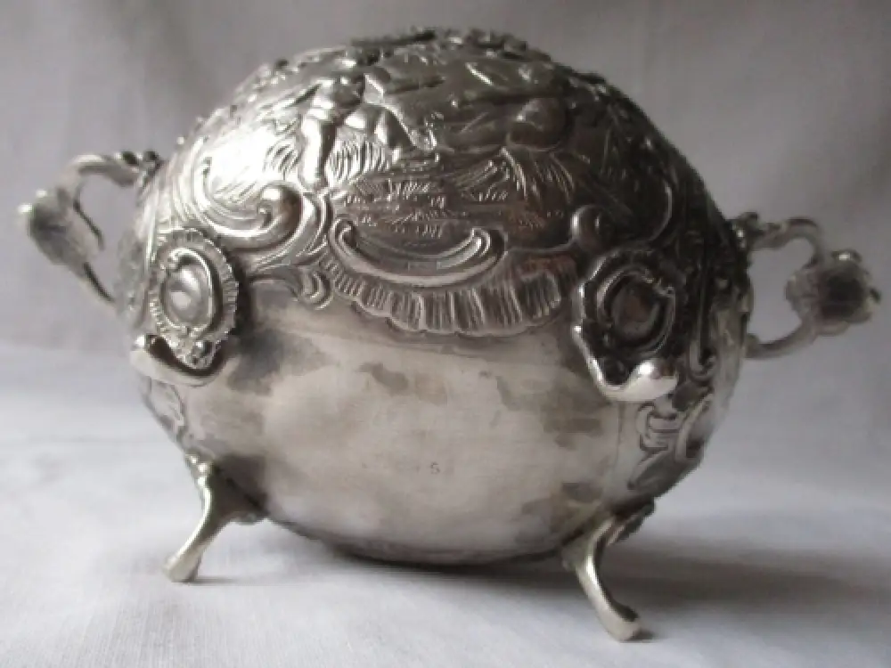 800er Silber Kaffee- und Teeservice Rokoko-Stil ca. 540g um 1900 (125420) 8