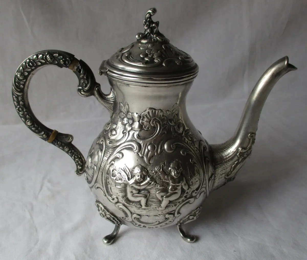 800er Silber Kaffee- und Teeservice Rokoko-Stil ca. 540g um 1900 (125420) 9