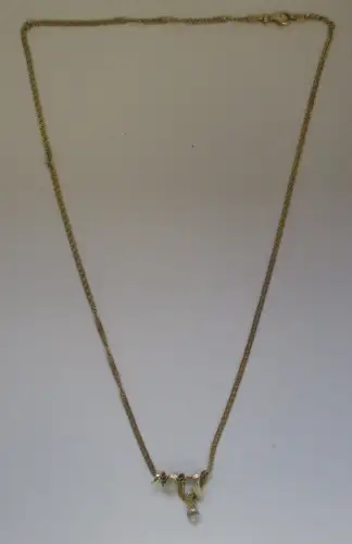 elegante 585er Gold Damen Halskette mit gewundenem Schlangen Anhänger (128824)