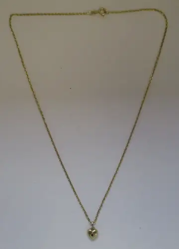 elegante 333er Gold Damen Halskette mit Spinell Herz Anhänger (122815)
