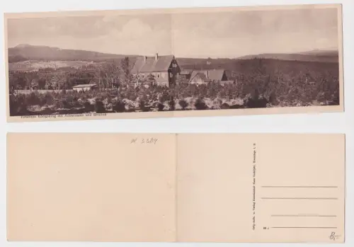 02661 Klapp-Ak Forsthaus Königskrug mit Achtermann und Brocken um 1920