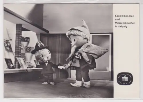 00143 Ak DDR Sandmännchen und Messemännchen in Leipzig 1965