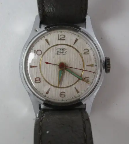 UMF Ruhla Armbanduhr Handaufzug 60er Jahre 32mm (146941)