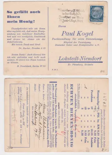 13116 Postkarte Bestellkarte Bienenhonig Lokstedt-Niendorf 1926