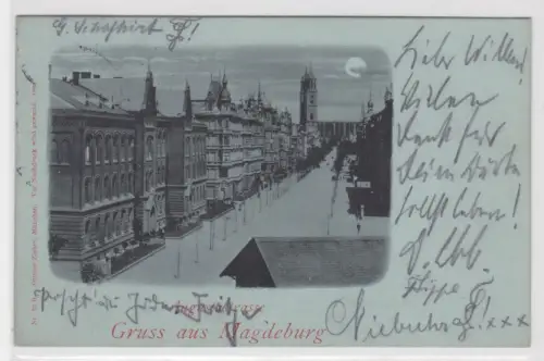 19395 Ak Gruss aus Magdeburg. Augustastrasse. 1906