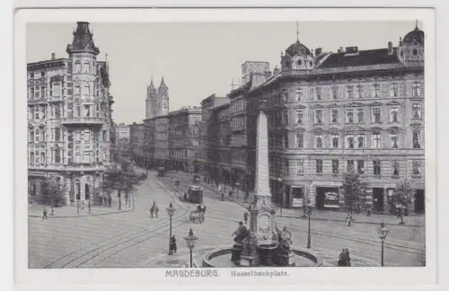 92818 Ak Magdeburg. Hasselbachplatz. um 1930