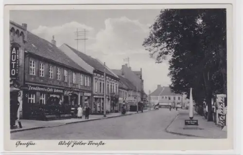908188 Ak Genthin Straßenansicht mit Konditorei Behrens um 1940