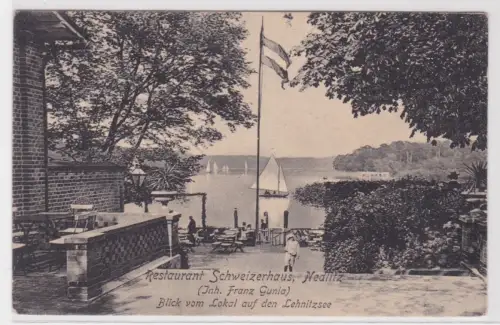 41077 Ak Nedlitz Restaurant Schweizerhaus. Blick auf den Lehnitzsee 1907