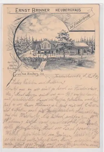 07345 Vorläufer Ak Gruß vom Heuberg Heuberghaus bei Friedrichroda 1893