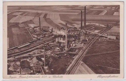 30709 Ak Regiser Braunkohlenwerke D.E.A. und Glashütte Flugzeugaufnahme 1940