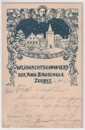 05259 Ak Weihnachtskommers der Anhalter Bauschule Zerbst 1906