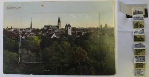 63494 Leporello Ak Halberstadt mit Stadtansichten um 1920
