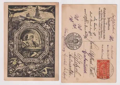 907557 Festpostkarte Frankenhausen am Kyffhäuser Kyffhäuser Flug 1921