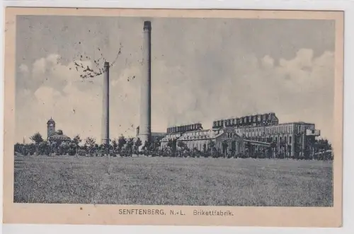 28740 Ak Senftenberg Niederlausitz Brikettfabrik 1920