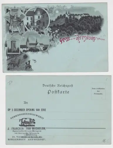 91964 Reklame Mondscheinkarte Gruß von der Huysburg bei Halberstadt um 1900
