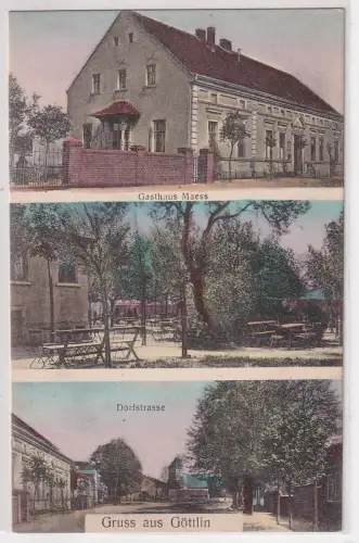 49304 Mehrbild Ak Gruß aus Göttlin Gasthaus, Dorfstrasse usw. 1910