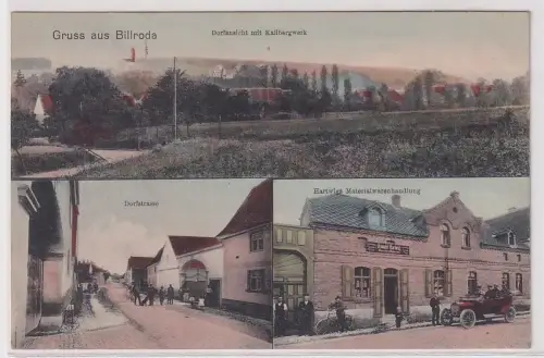 30091 Mehrbild Ak Gruß aus Billroda Materialwarenhandlung usw. 1911