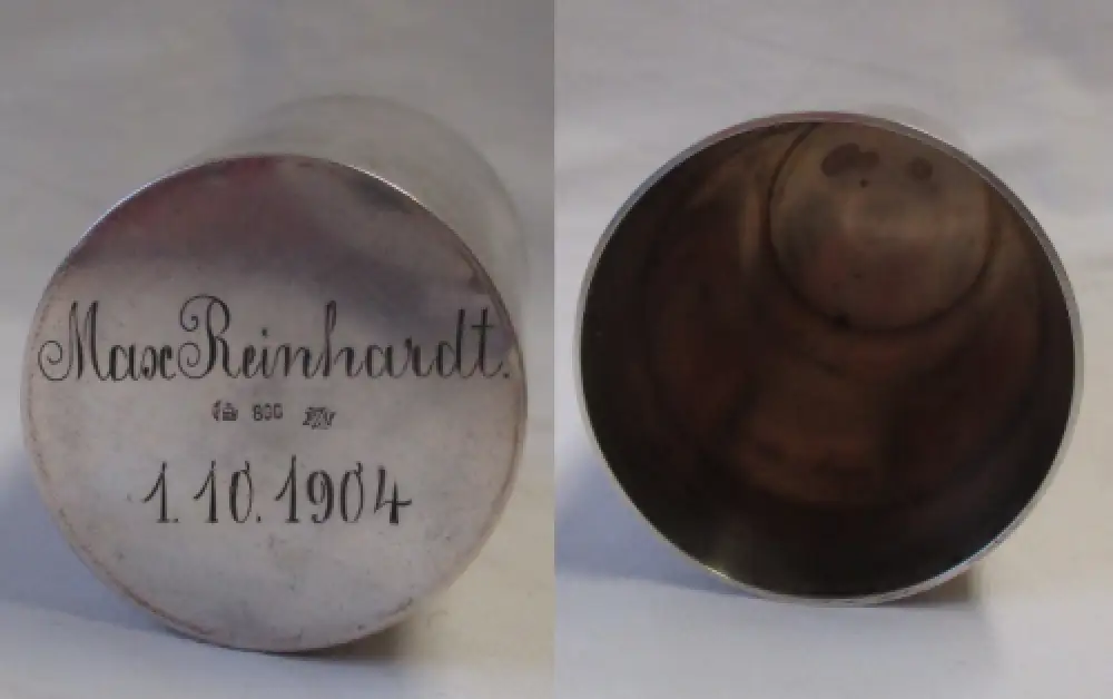 alter Becher 800er Silber Landwehr Offiziers Schießclub Bautzen 1904 (108373) 2