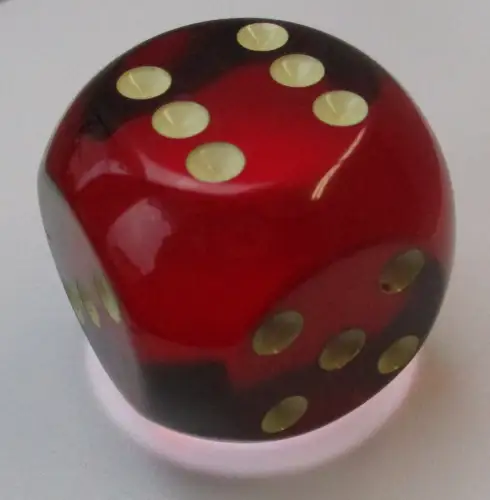 großer XXL Würfel Kunstharz Catalin Bakelit ca.3,45 cm 39,1 gr. Rot (113091)