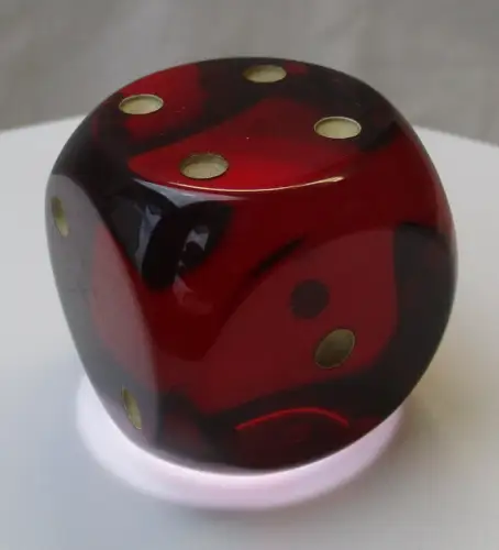 großer XXL Würfel Kunstharz Catalin Bakelit ca.3,45 cm 45,4 gr. Rot (115359)