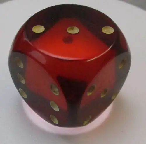 großer XXL Würfel Kunstharz Catalin Bakelit ca.3,45 cm 42 g Hellrot (100240)