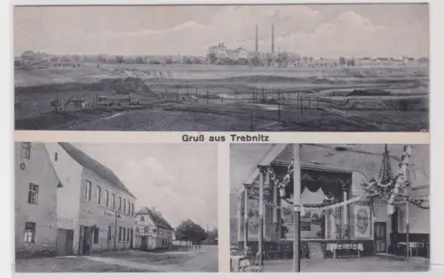 906725 Mehrbild Ak Gruß aus Trebnitz Tagebau und Gasthaus um 1930