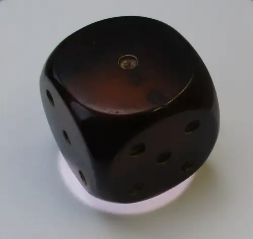 großer XXL Würfel Kunstharz Catalin Bakelit ca.3,45 cm 45,8 g Braun (127276)