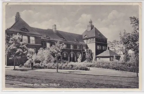 77083 Ak Zschornewitz Bez. Halle, Schule. um 1930