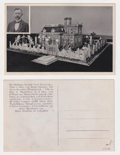 53857 Ak Burg b. Magdeburg Villa im Miniaturbau um 1930