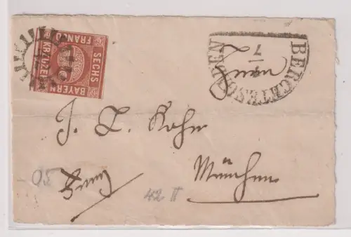 08093 alter Brief Bayern 6 Kreuzer Michel 4  Nummernstempel 42 Berchtesgaden
