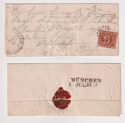 41976 alter Brief Bayern 6 Kreuzer Michel 4  Nummernstempel 42 Berchtesgaden