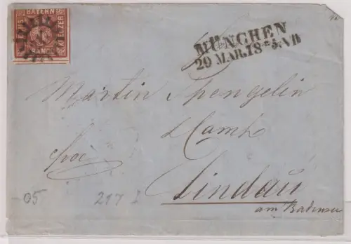67657 alter Brief Bayern 6 Kreuzer Michel 4  Nummernstempel 212 ? München