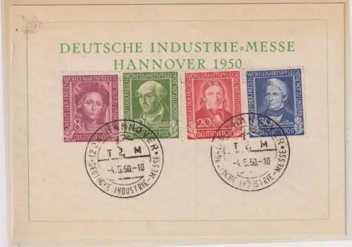 23127 BRD Beleg mit Michel 117-120 Wohlfahrtspflege 1949 gestempelt