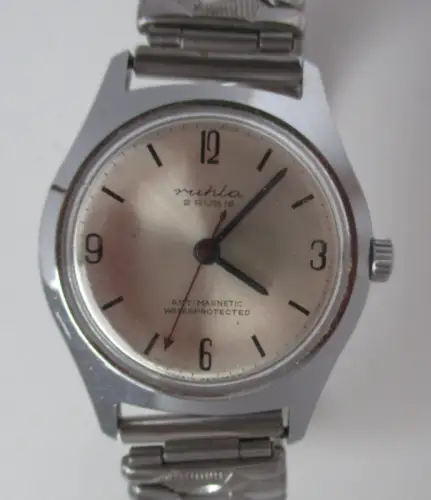Ruhla Antimagnetic 2 Rubis Herren Armbanduhr Vintage 60‘s - 34mm (165123)