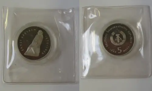 DDR Gedenk Münze 5 Mark Ernst Barlach 1988 PP (103764)