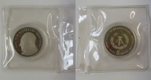 DDR Gedenk Münze 5 Mark Carl von Ossietzky 1989 PP (107167)