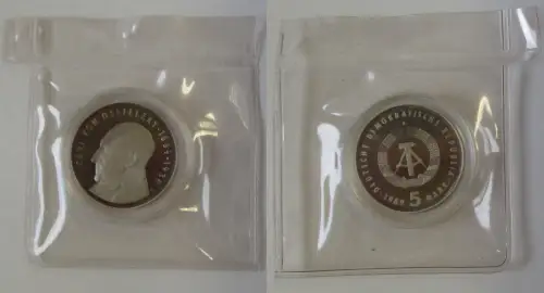 DDR Gedenk Münze 5 Mark Carl von Ossietzky 1989 PP (108586)