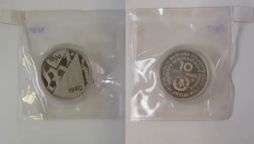 DDR Gedenk Münze 10 Mark 100.Jahre 1.Mai Feiertag 1990 PP (105842)