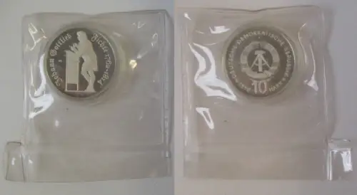 DDR Gedenk Münze 10 Mark 1990 Johann Gottlieb Fichte 1762-1814 PP (108815)