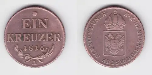 1 Kreuzer Kupfer Münze Österreich 1816 A ss (109229)